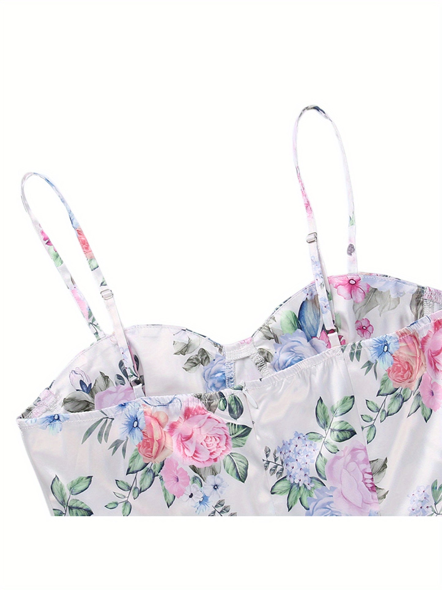 Women'S Y2K Strapless Spaghetti Suspender Dress - Floral Print Summer Midi Dress with Fitted Top & Flowy Skirt, Lightweight Breathable Fabric for Party Vacation Casual Outfits, Spring Summer Fashion, Elegant Design, Quality Craftsmanship