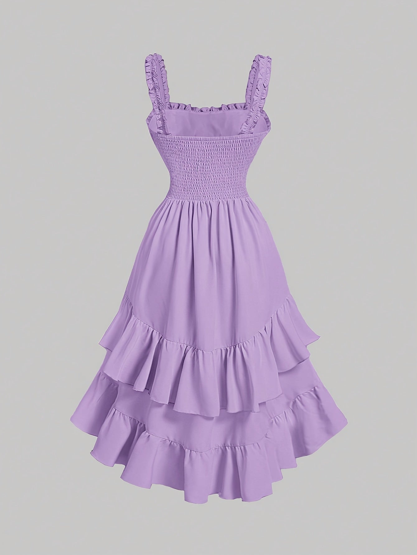 Plus Size Women'S Romantic Multi-Layer Vintage Court Style A-line Skirt With Lotus Petal Hem Dress