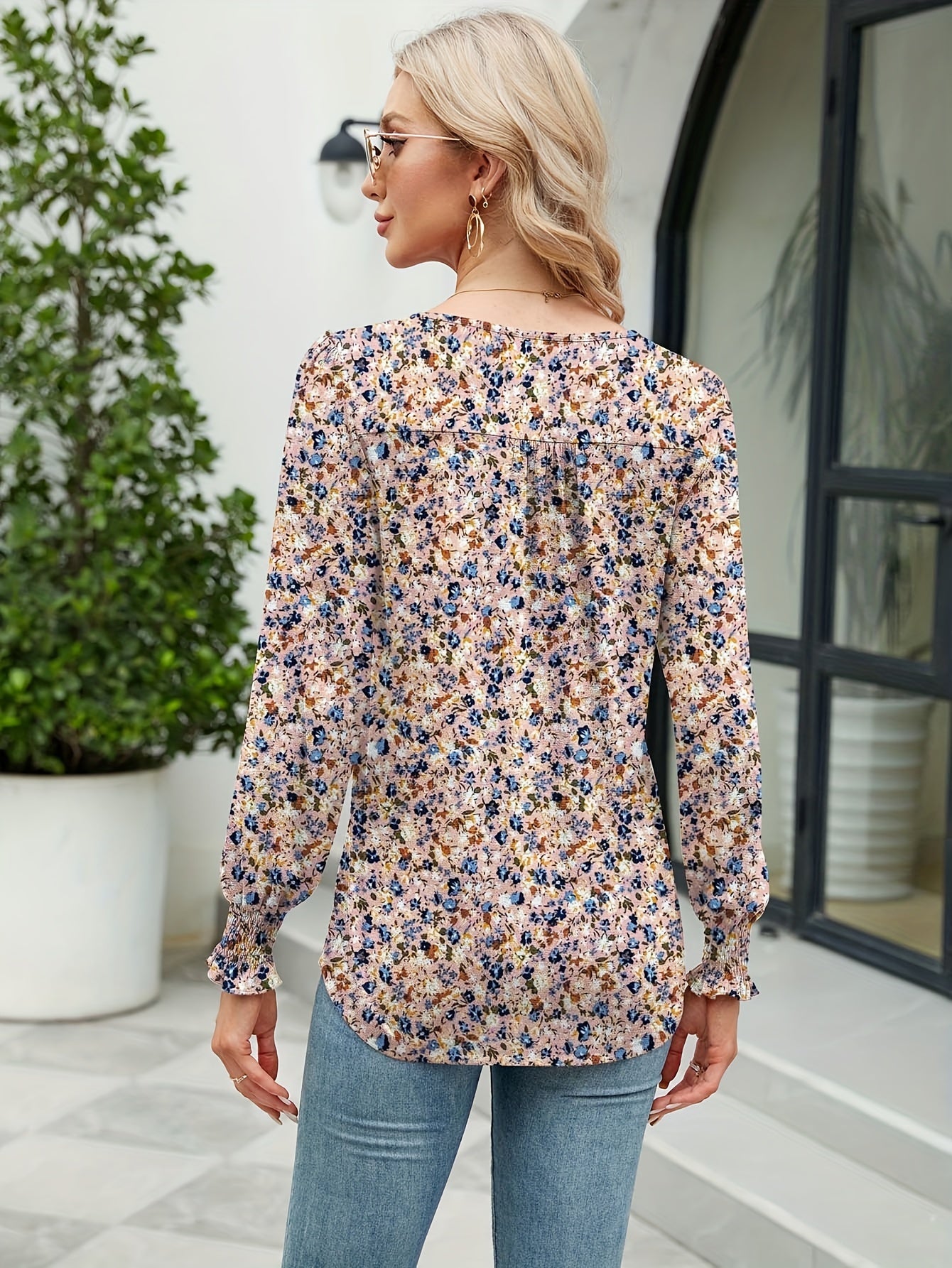 Women'S Casual Crew Neck Tunic Top - Long\u002FShort Sleeve, Ruched Chest, Loose Fit, Solid Color, Spring\u002FFall Fashion, Versatile Blouse | Relaxed Fit Shirt | Glossy Texture, Ladies T Shirts